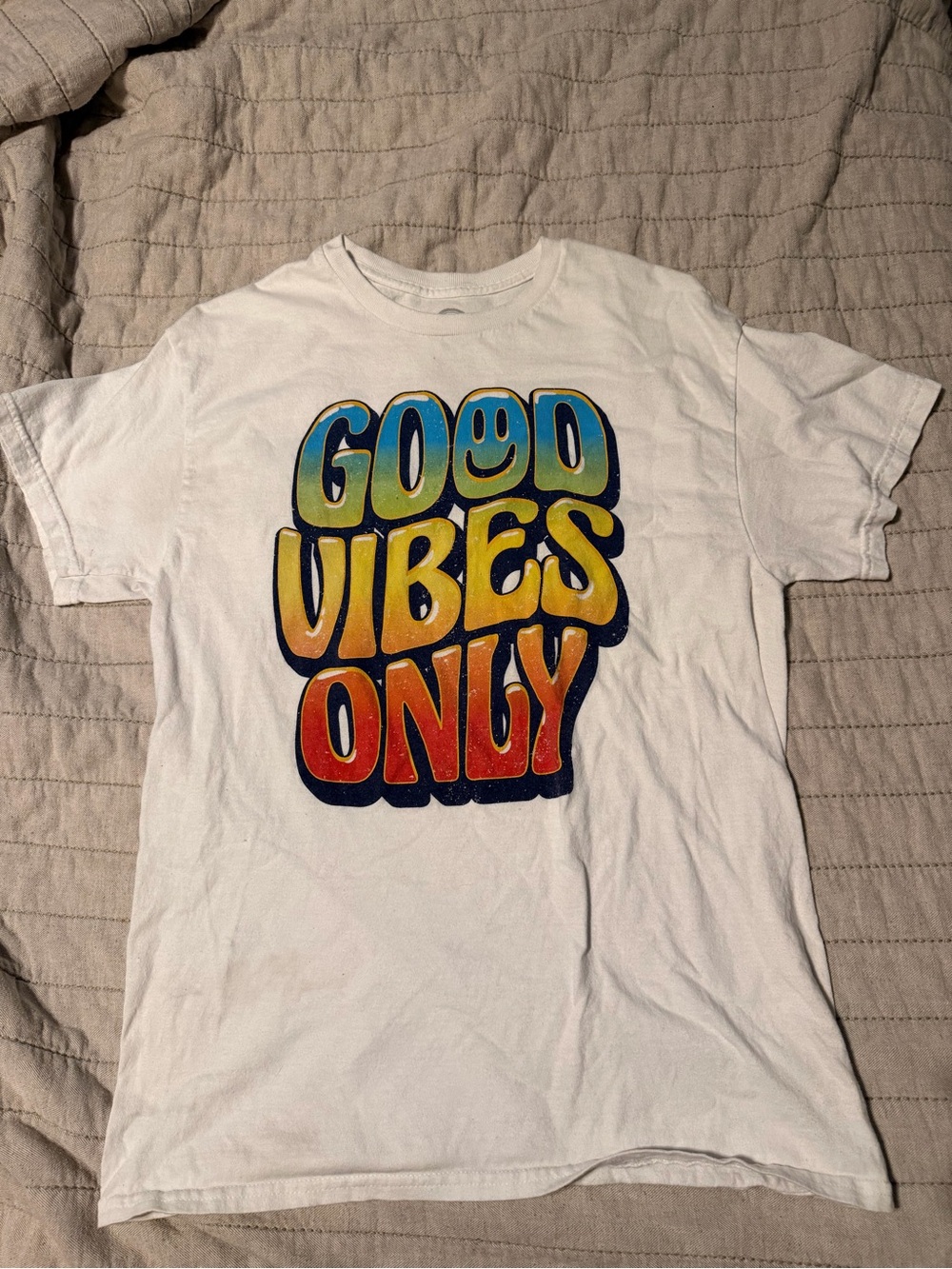 Good Vibes Only White Graphic T‑Shirt